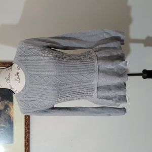 Talbots,  gray peplum sweater